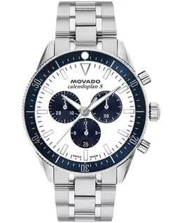 Мужские часы Calendoplan S Swiss Quartz Chrono из нержавеющей стали, 42 мм Movado 21171611
