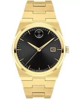 Мужские часы Quest Swiss Quartz Ionic Gold PVD Steel 40mm Movado 17707993