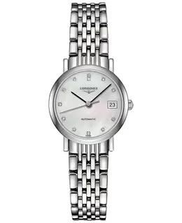 Женские швейцарские автоматические часы Longines Elegant Collection с бриллиантами и браслетом из нержавеющей стали, 26 мм, модель L43094876 2809798