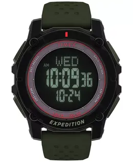 Мужские хронографные часы с зеленым силиконовым ремешком, 49 мм Timex 21706107