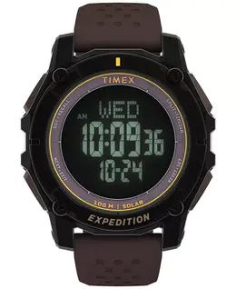 Мужские часы-хронограф из коричневого силикона, 49 мм Timex 21706108