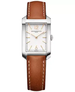 Женские наручные часы Swiss Hampton с коричневым кожаным ремешком, 22x35 мм Baume & Mercier 15852966
