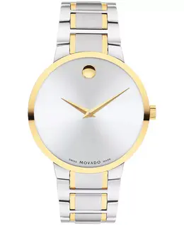 Мужские часы Portfolio Swiss Quartz с корпусом из нержавеющей стали и желтым PVD-покрытием, 40 мм Movado 19356656