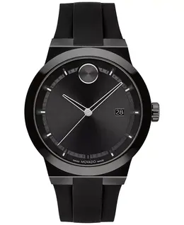 Мужские часы Swiss Fusion Bold Black с силиконовым ремешком, 42 мм Movado 14267325