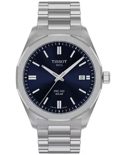 Мужские наручные часы Swiss PRC 100 Solar Quartz на стальном браслете, 39 мм Tissot 21893675