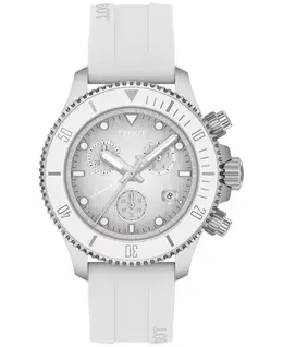 Мужские часы Swiss Chronograph Seastar 1000 с белым резиновым ремешком, 38 мм Tissot 22858022