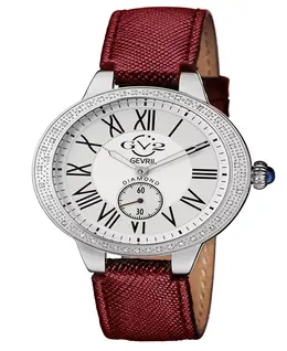 Женские часы Astor Swiss Quartz с ремешком из натуральной кожи бордового цвета, 40 мм Gevril 14603933