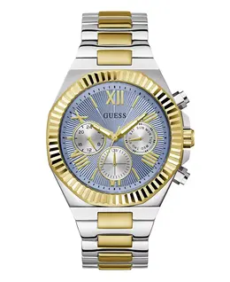 Мужские аналоговые двухцветные часы из 100% стали, 44 мм Guess 17780636