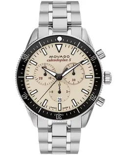 Мужские часы Calendoplan S Swiss Quartz Chrono из нержавеющей стали серебристого цвета, 42 мм Movado 17708004