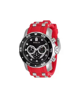 Мужские часы 34009 Pro Diver Quartz Chronograph с черным, серебряным и красным циферблатом Invicta 20740198