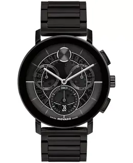 Мужские часы Bold Evolution 2.0 Swiss Quartz Chrono с ионным покрытием, черная сталь, 42 мм Movado 21171600