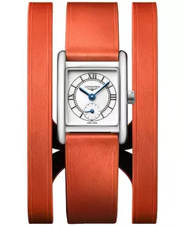 Женские часы Swiss Mini Dolcevita Orange с трехрядным кожаным ремешком, 29 мм Longines 18480574