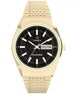 Мужские аналоговые часы с золотистым покрытием из нержавеющей стали, 38 мм Timex 21870102