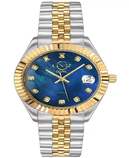 Женские часы Naples Swiss Quartz с двухцветным браслетом из нержавеющей стали, 34 мм Gevril 14603733