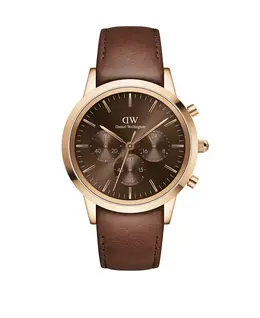 Часы-хронограф унисекс из коричневой кожи, 42 мм Daniel Wellington 22196823