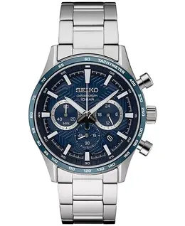 Мужские часы-хронограф Essentials с браслетом из нержавеющей стали 43 мм Seiko 19528522