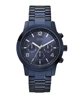 Мужские аналоговые часы со стальным синим корпусом 44 мм Guess 19298000