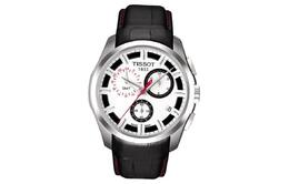 T TREND коллекция кварцевый механизм мужские часы 41 мм белый циферблат корпус из нержавеющей стали ремешок из натуральной кожи Tissot, белый Dial t035.439.16.031.01