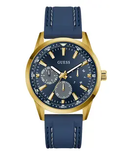 Мужские синие многофункциональные часы с золотистым оттенком, 44mm Guess 23513217