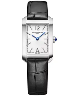 Женские часы Swiss Hampton на черном кожаном ремешке 35x22 мм Baume & Mercier 21984746