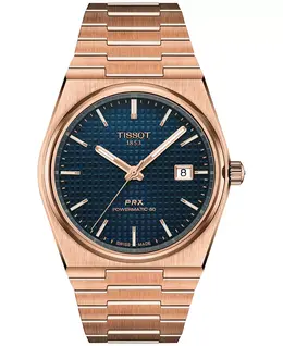 Мужские автоматические часы Tissot PRX Powermatic 80 с корпусом из нержавеющей стали с розовым золотым PVD-покрытием и браслетом, 40 мм 21984741