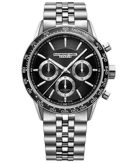 Мужские швейцарские автоматические часы-хронограф Freelancer с браслетом из нержавеющей стали 44 мм Raymond Weil 21114650