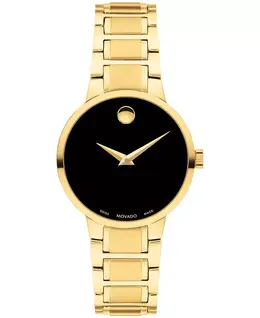 Женские часы Portfolio Swiss Quartz Yellow PVD, 28 мм Movado 19356659