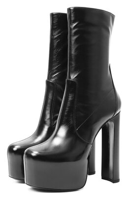 Saint Laurent: Чёрные ботинки 