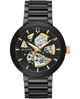 Bulova Futuro Black Dial Black Steel Men's Watch 98a203