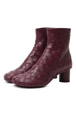 Bottega Veneta: Бордовые ботинки 