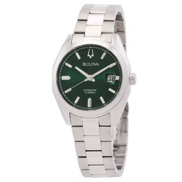 Bulova Surveyor Automatic 96B429 Mens Sport Watch Green Dial Stainless Steel