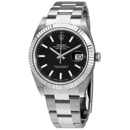 Pre-owned Rolex Datejust Black Dial Mens Watch 126334bkso
