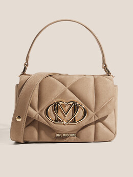 Love Moschino: Бежевая спортивная сумка 