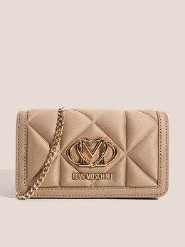 Love Moschino: Бежевый клатч 