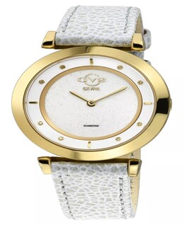 Женские белые кожаные часы Lombardy 36 мм Gevril 17343681