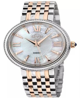 Женские швейцарские кварцевые двухцветные часы-браслет из нержавеющей стали, 36 мм, Генуя Gevril 14603751