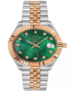 Женские часы Неаполь, швейцарские кварцевые двухцветные часы-браслет из нержавеющей стали, 34 мм Gevril 14603734