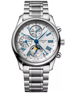 Мужские швейцарские автоматические часы с хронографом Master из нержавеющей стали с браслетом 40 мм Longines 16776287