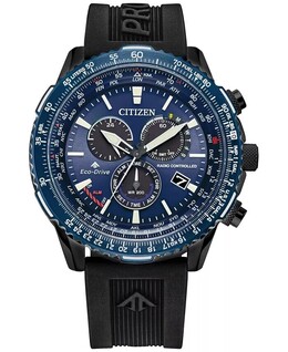 Мужские часы Eco-Drive с хронографом Promaster Sky с черным ремешком, 46 мм Citizen 15734313