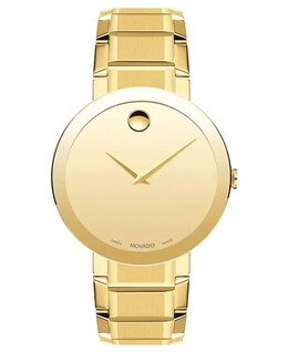 Мужские часы-браслет из нержавеющей стали со швейцарским сапфиром и золотистым PVD-покрытием, 39 мм Movado 5274662