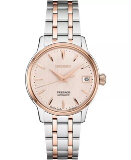 Женские автоматические часы Presage с двухцветным браслетом из нержавеющей стали, 34 мм Seiko 11971008
