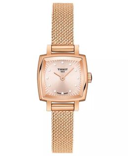 Женские швейцарские часы T-Lady Lovely Diamond Accent из розового золота с сетчатым браслетом, 20 мм Tissot 8930078