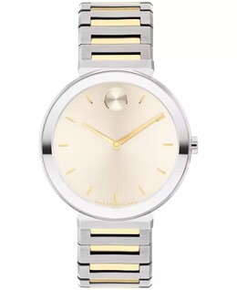 Женские швейцарские кварцевые двухцветные часы Bold Horizon из нержавеющей стали, 34 мм Movado 15804828