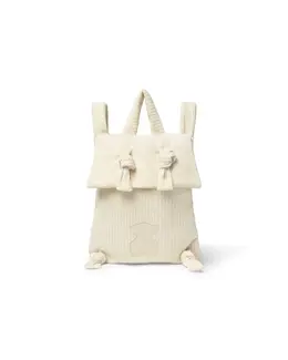 Вельветовый рюкзак для дошкольника с вышитым медвежонком Tous, светло-бежевый mp_0643544_32017 | crudo