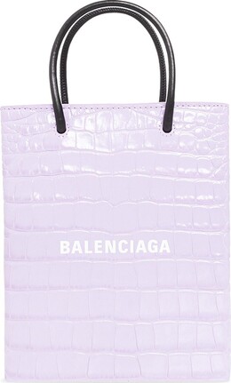 Сумка Balenciaga Shopping Phone Shoulder Bag Lilac/White, фиолетовый 693805 1u61n 5390 | purple