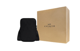 Coach Стильная кожаная сумка через плечо мини с гальваническим узором в бронзово-черном цвете cs044-qbbk