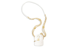 22A Ранняя осень Зерно Тисненая Кожаная Сумка-Ведерко На пояс Мини Женская Chanel, Белый ap2859-b08447-10601(白色) | white