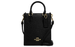 Сумка-шоппер из зерненой кожи N/S, через плечо, миниатюрная, женская, черная Coach cj500-imblk