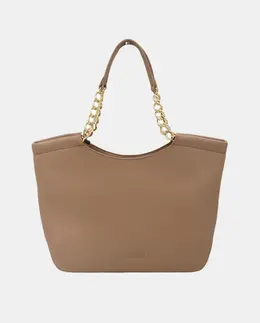 Бежевая сумка через плечо с застежкой-молнией и логотипом на дне Love Moschino a55224352 | beige