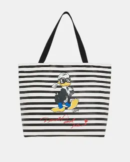 Большая сумка через плечо из переработанного хлопка с магнитом Karl Lagerfeld, черный a55600040 | negro